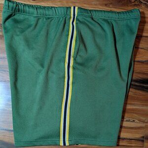 VTG GAP Men's Athletic Shorts Green with Yellow and White Stripes 2XL - Used